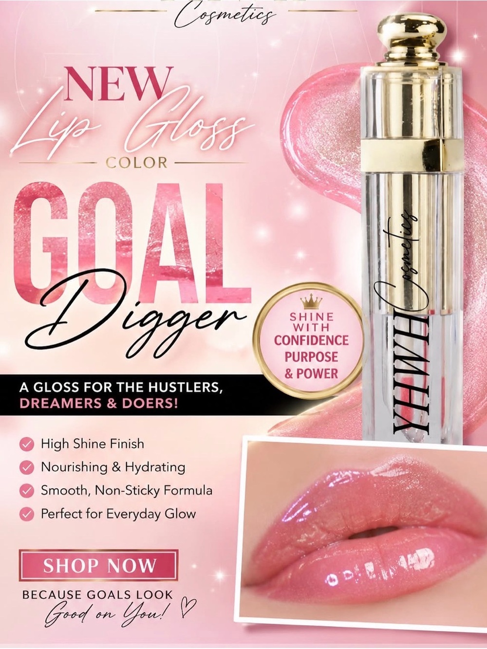 Goal Digger High-Shine Lip Gloss - Pink